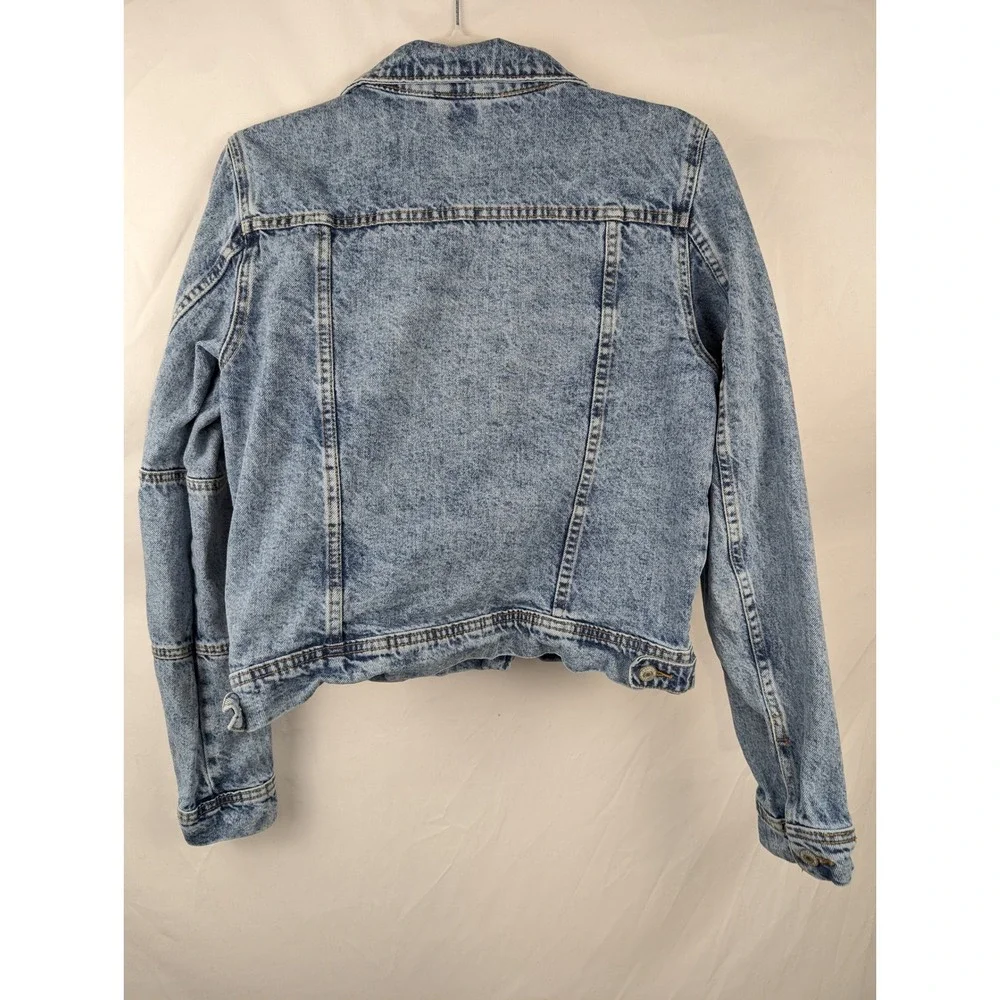Free People Womens Acid Wash Trucker Jacket Size M Boho Indie Western Distressed - Picture 8 of 10